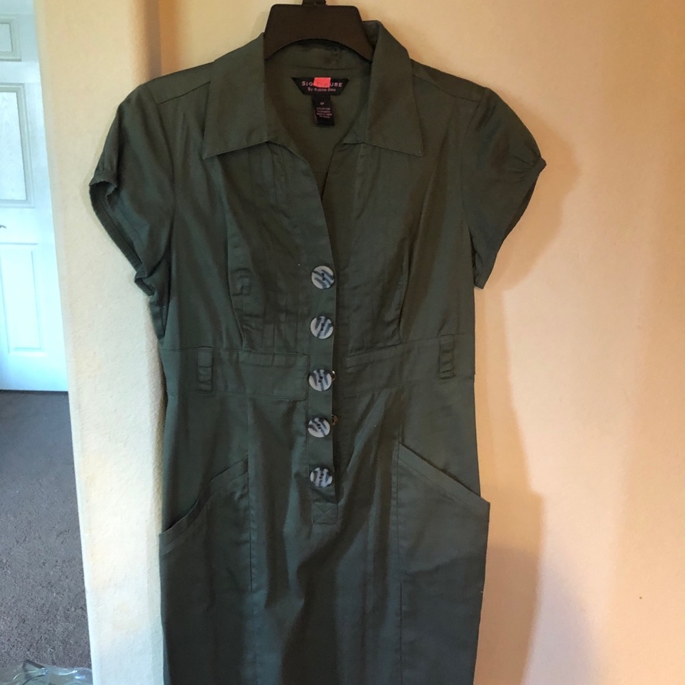 Cute military green dress